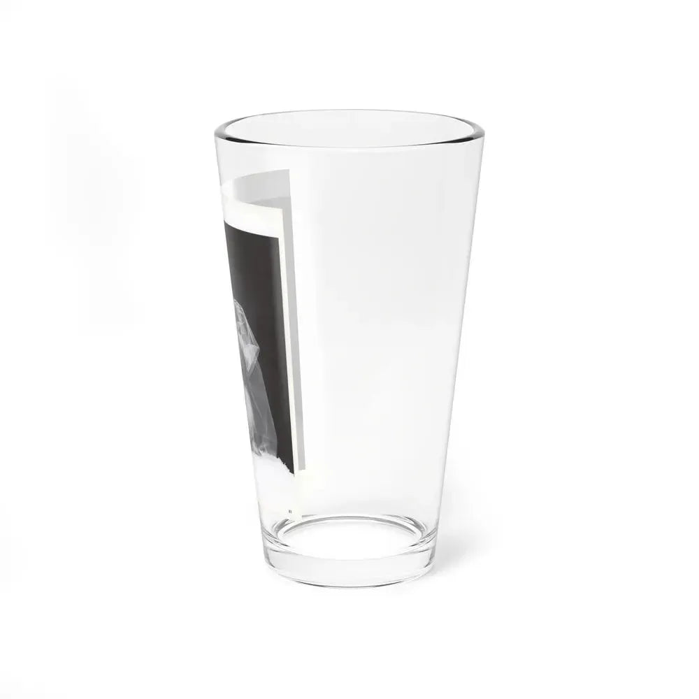 Bettie Page #1073 - Bettie in B&W from a Bunny Yeager Pin-Up Book (Vintage Female Icon) Pint Glass 16oz - Go Mug Yourself