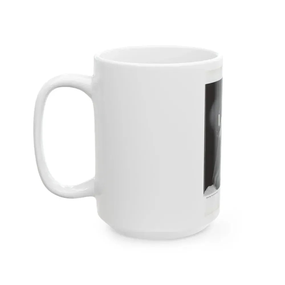 Bettie Page #1073 - Bettie in B&W from a Bunny Yeager Pin-Up Book (Vintage Female Icon) White Coffee Mug - Go Mug Yourself