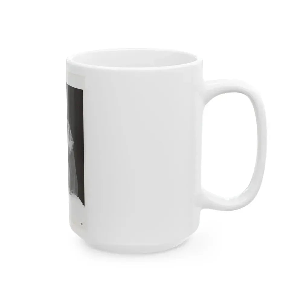 Bettie Page #1073 - Bettie in B&W from a Bunny Yeager Pin-Up Book (Vintage Female Icon) White Coffee Mug - Go Mug Yourself