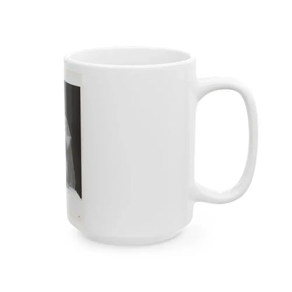 Bettie Page #1073 - Bettie in B&W from a Bunny Yeager Pin-Up Book (Vintage Female Icon) White Coffee Mug - Go Mug Yourself