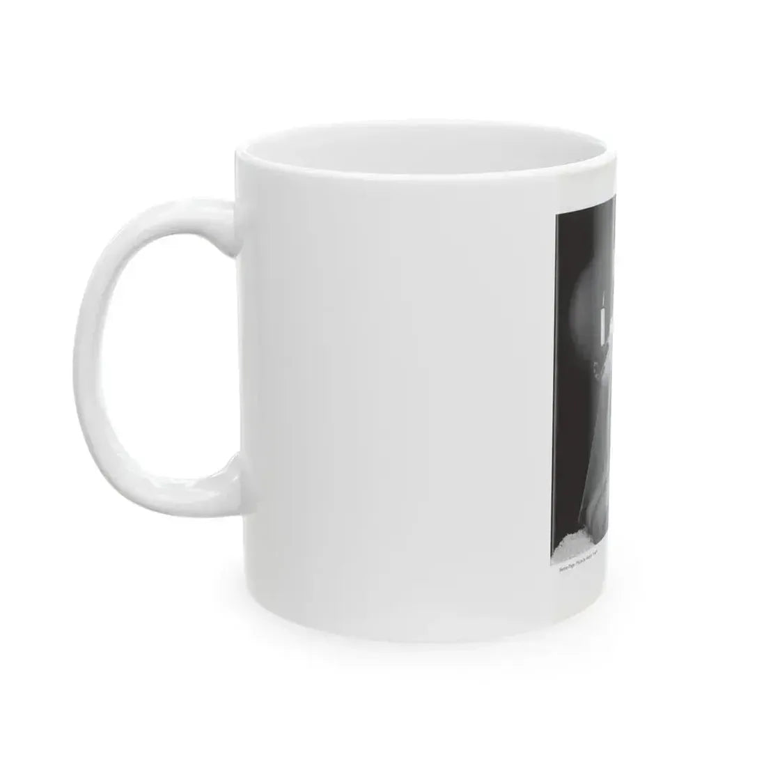 Bettie Page #1073 - Bettie in B&W from a Bunny Yeager Pin-Up Book (Vintage Female Icon) White Coffee Mug - Go Mug Yourself