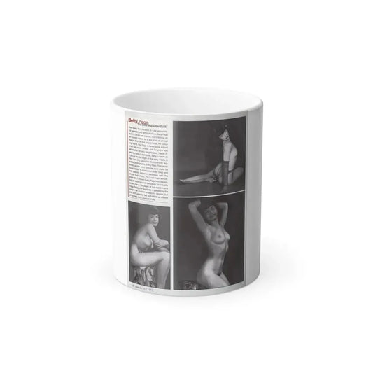 Bettie Page #1079 - 8x11 3 B&W Photos and Brief Article all Bettie on Page 80 of Celebrity Sleuth Mag. '99 (Vintage Female Icon) Color Changing Mug 11oz 11oz - Go Mug Yourself