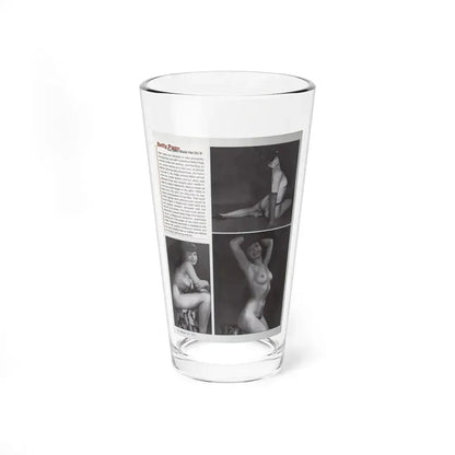 Bettie Page #1079 - 8x11 3 B&W Photos and Brief Article all Bettie on Page 80 of Celebrity Sleuth Mag. '99 (Vintage Female Icon) Pint Glass 16oz 16oz - Go Mug Yourself