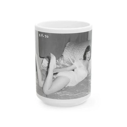 Bettie Page #108 (Vintage Female Icon) White Coffee Mug 15oz - Go Mug Yourself