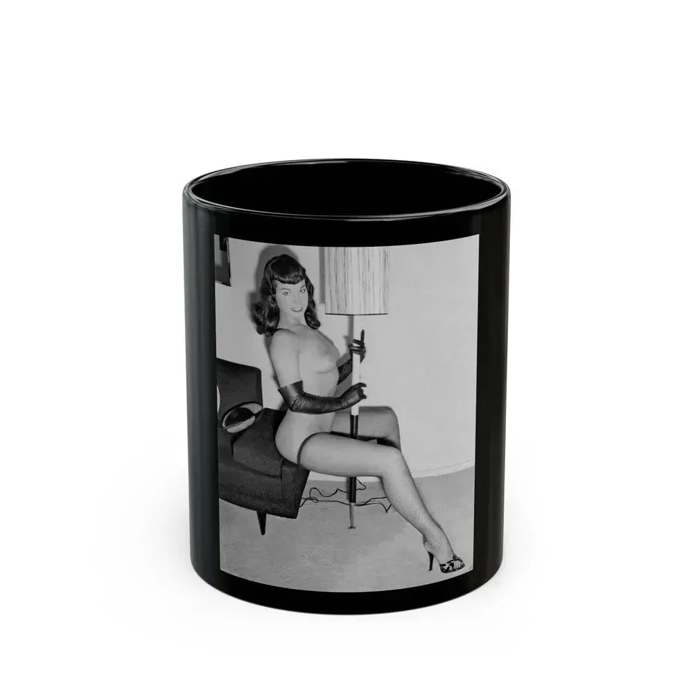 Bettie Page #109 (Vintage Female Icon) Black Coffee Mug 11oz - Go Mug Yourself