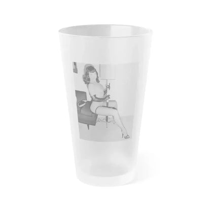 Bettie Page #109 (Vintage Female Icon) Frosted Pint Glass 16oz 16oz Frosted - Go Mug Yourself