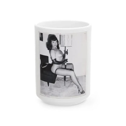 Bettie Page #109_1 (Vintage Female Icon) White Coffee Mug - Go Mug Yourself