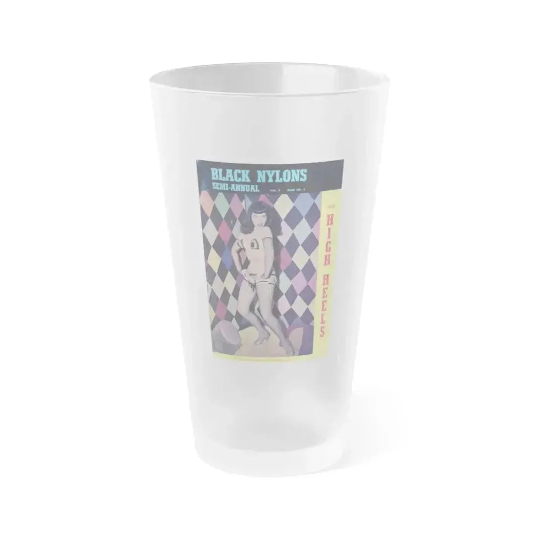 Bettie Page #112 (Vintage Female Icon) Frosted Pint Glass 16oz 16oz Frosted - Go Mug Yourself