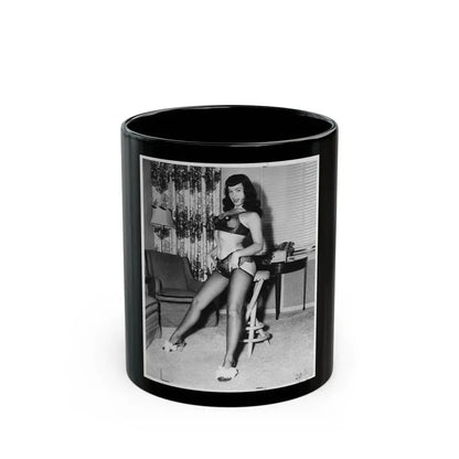 Bettie Page #114 (Vintage Female Icon) Black Coffee Mug 11oz - Go Mug Yourself