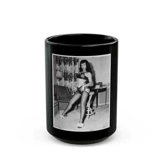 Bettie Page #114 (Vintage Female Icon) Black Coffee Mug 15oz - Go Mug Yourself