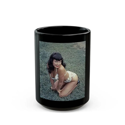 Bettie Page #115 (Vintage Female Icon) Black Coffee Mug 15oz - Go Mug Yourself