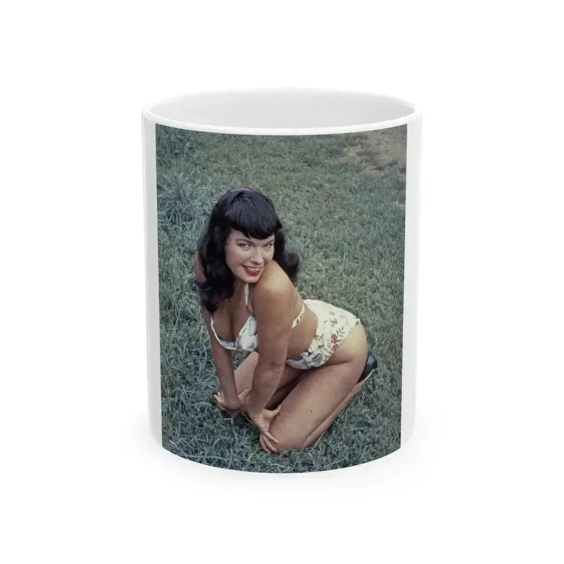 Bettie Page #115 (Vintage Female Icon) White Coffee Mug 11oz - Go Mug Yourself