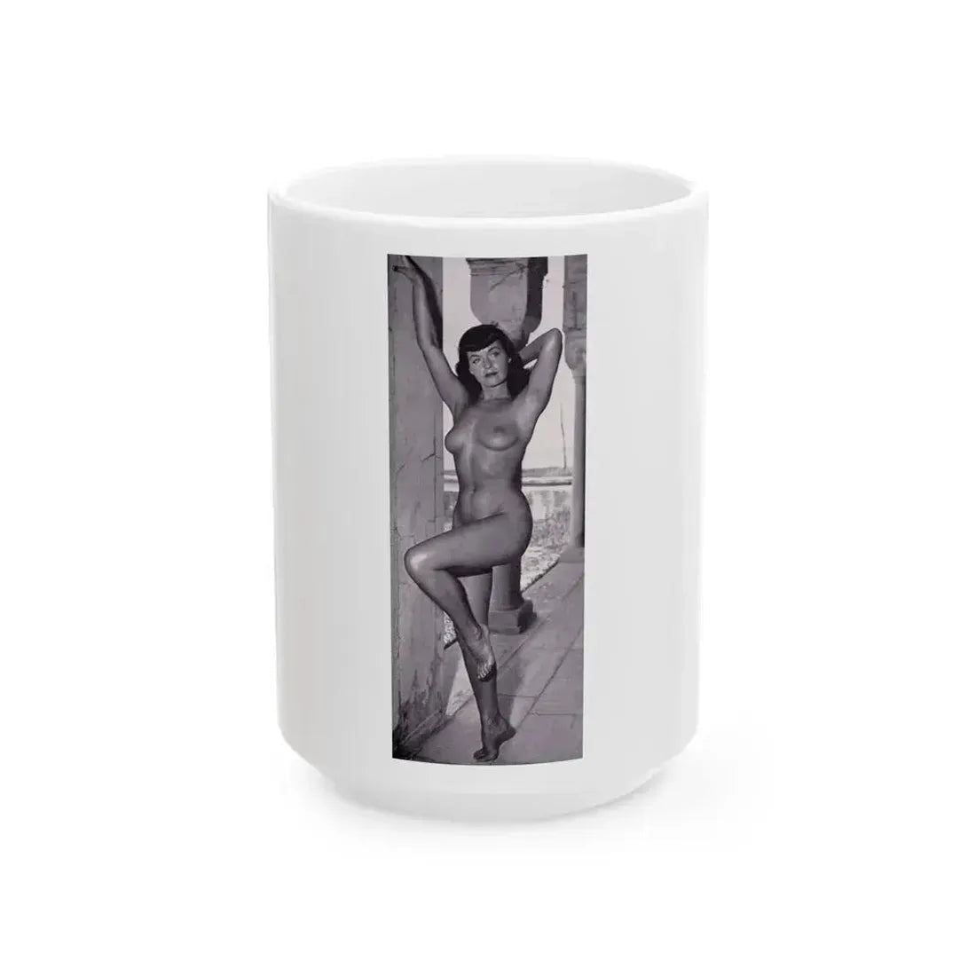 Bettie Page #116 (Vintage Female Icon) White Coffee Mug 15oz - Go Mug Yourself