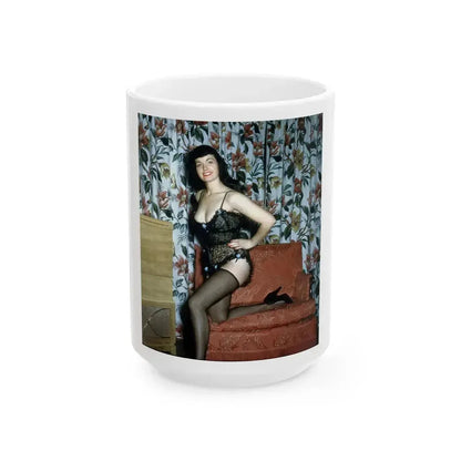 Bettie Page #117 (Vintage Female Icon) White Coffee Mug 15oz - Go Mug Yourself