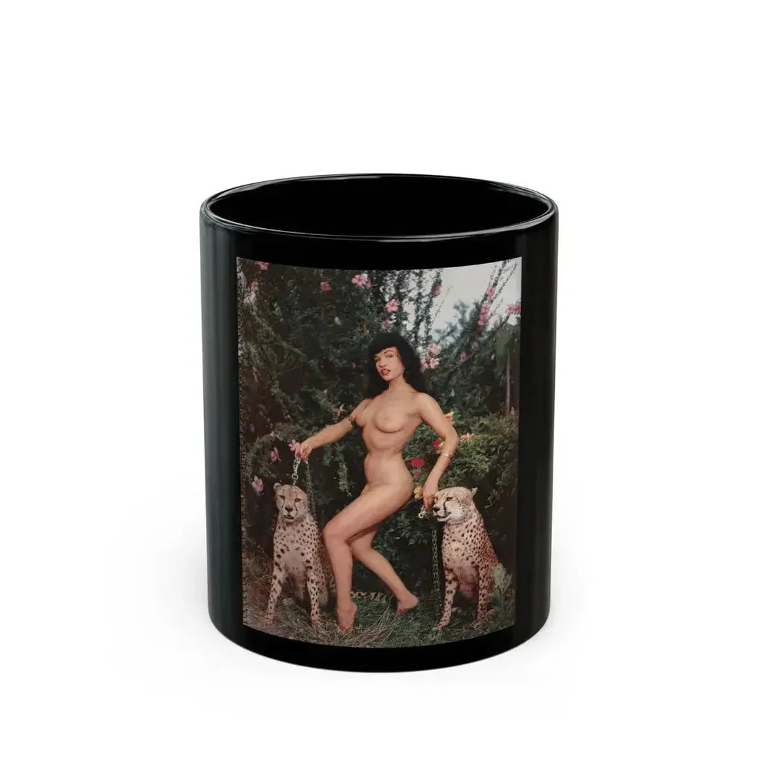 Bettie Page #118 (Vintage Female Icon) Black Coffee Mug 11oz - Go Mug Yourself