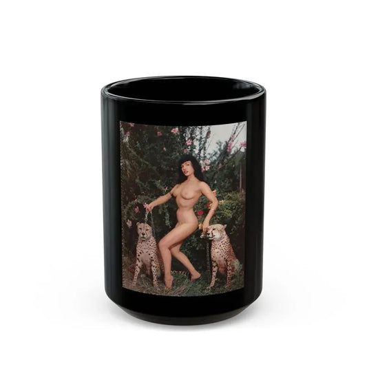 Bettie Page #118 (Vintage Female Icon) Black Coffee Mug 15oz - Go Mug Yourself