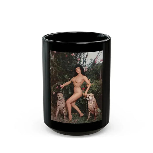 Bettie Page #118 (Vintage Female Icon) Black Coffee Mug 15oz - Go Mug Yourself