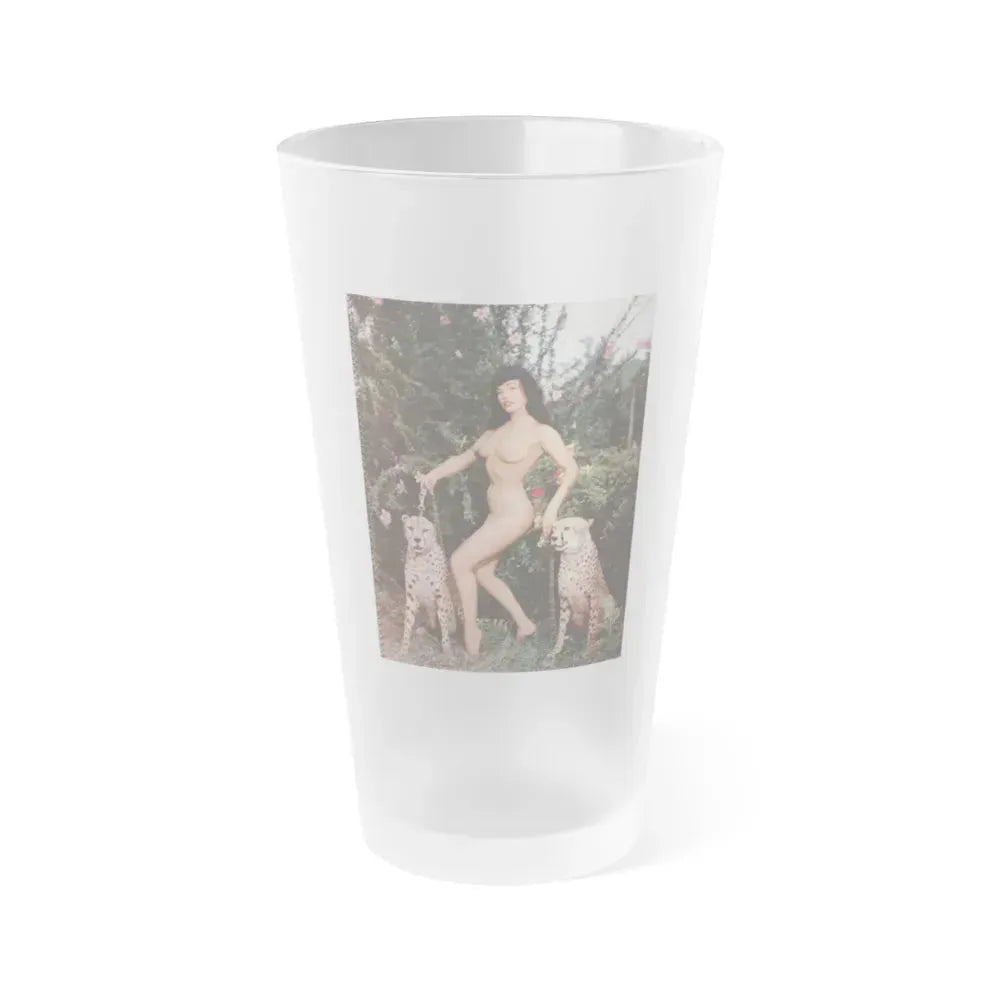 Bettie Page #118 (Vintage Female Icon) Frosted Pint Glass 16oz 16oz Frosted - Go Mug Yourself