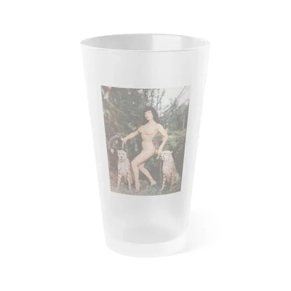 Bettie Page #118 (Vintage Female Icon) Frosted Pint Glass 16oz 16oz Frosted - Go Mug Yourself