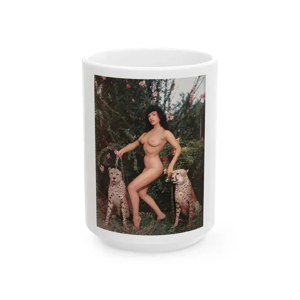 Bettie Page #118 (Vintage Female Icon) White Coffee Mug 15oz - Go Mug Yourself