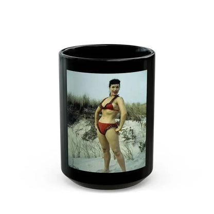 Bettie Page #119 (Vintage Female Icon) Black Coffee Mug 15oz - Go Mug Yourself