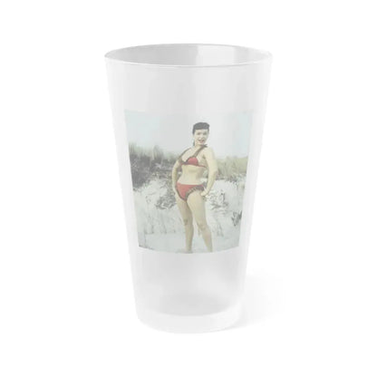 Bettie Page #119 (Vintage Female Icon) Frosted Pint Glass 16oz 16oz Frosted - Go Mug Yourself