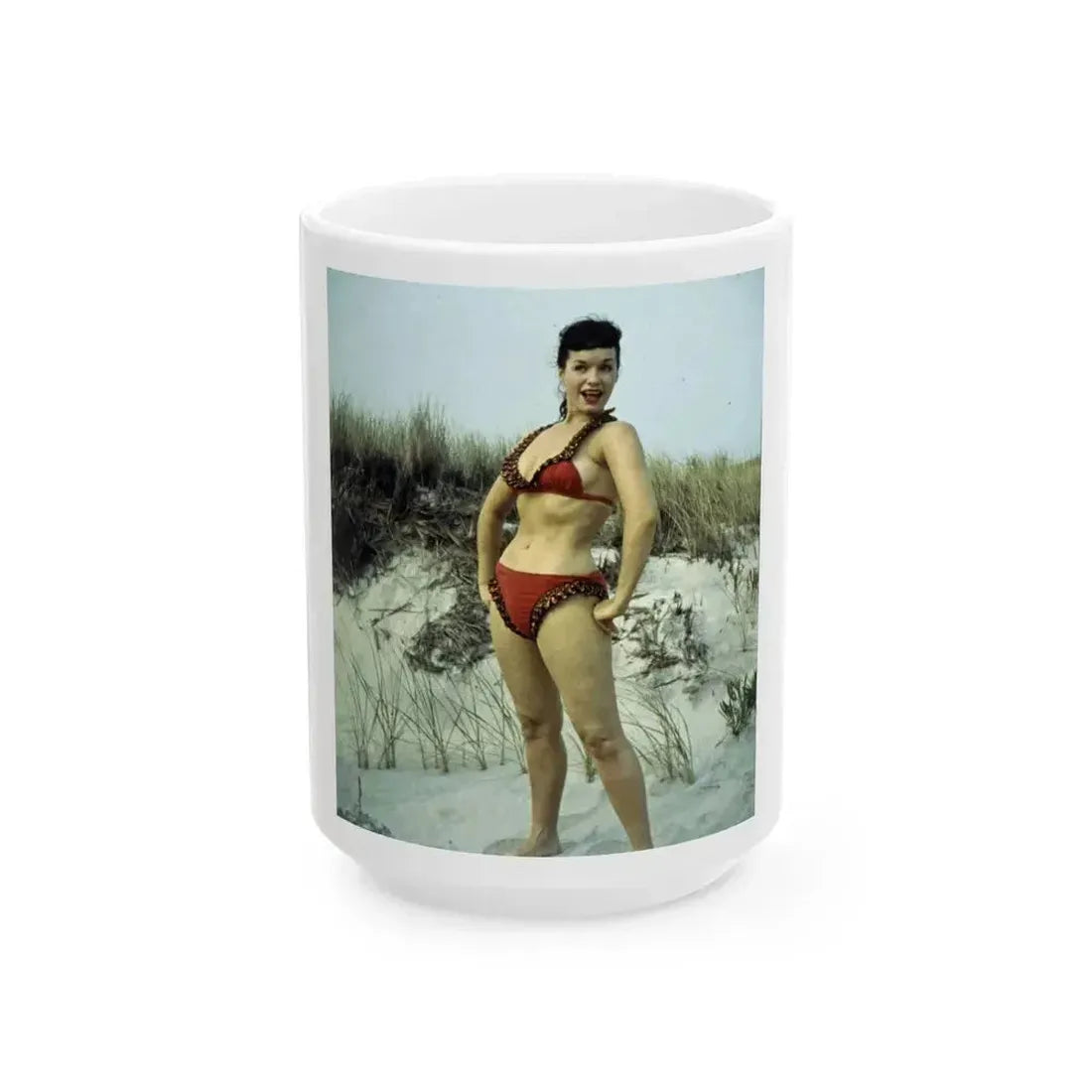 Bettie Page #119 (Vintage Female Icon) White Coffee Mug 15oz - Go Mug Yourself