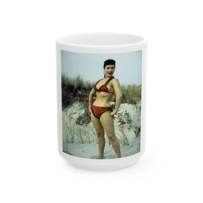 Bettie Page #119 (Vintage Female Icon) White Coffee Mug 15oz - Go Mug Yourself
