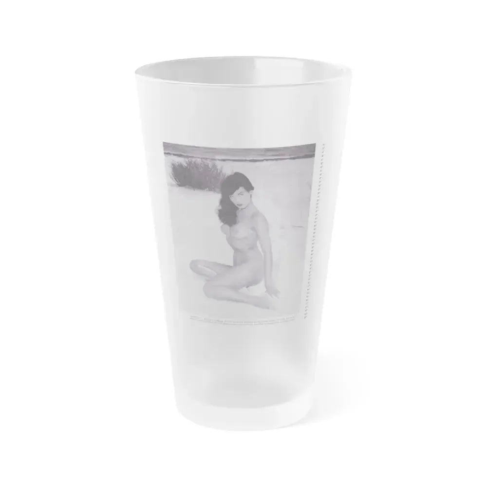 Bettie Page #121 (Vintage Female Icon) Frosted Pint Glass 16oz 16oz Frosted - Go Mug Yourself