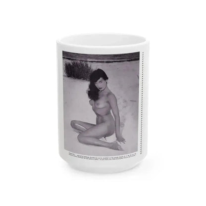 Bettie Page #121 (Vintage Female Icon) White Coffee Mug 15oz - Go Mug Yourself