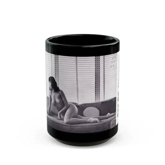 Bettie Page #127 (Vintage Female Icon) Black Coffee Mug 15oz - Go Mug Yourself