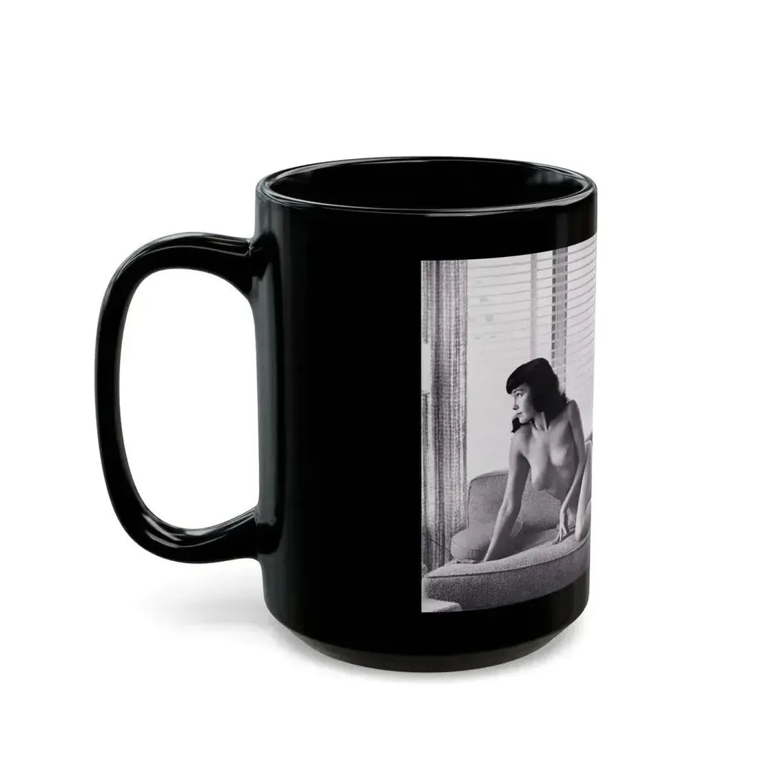 Bettie Page #127 (Vintage Female Icon) Black Coffee Mug - Go Mug Yourself
