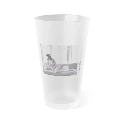 Bettie Page #127 (Vintage Female Icon) Frosted Pint Glass 16oz 16oz Frosted - Go Mug Yourself