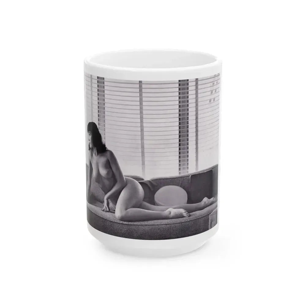Bettie Page #127 (Vintage Female Icon) White Coffee Mug 15oz - Go Mug Yourself