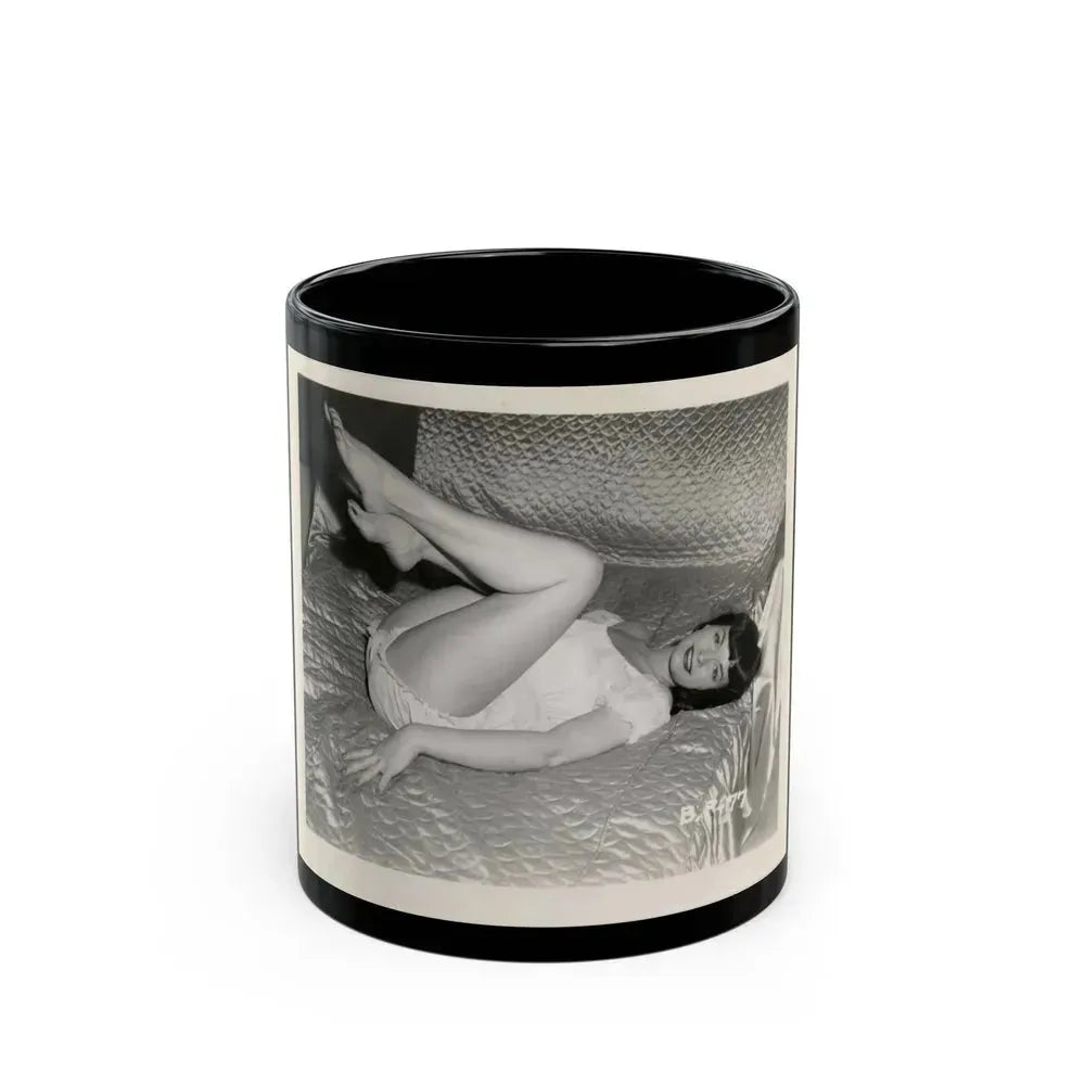 Bettie Page #133 (Vintage Female Icon) Black Coffee Mug 11oz - Go Mug Yourself