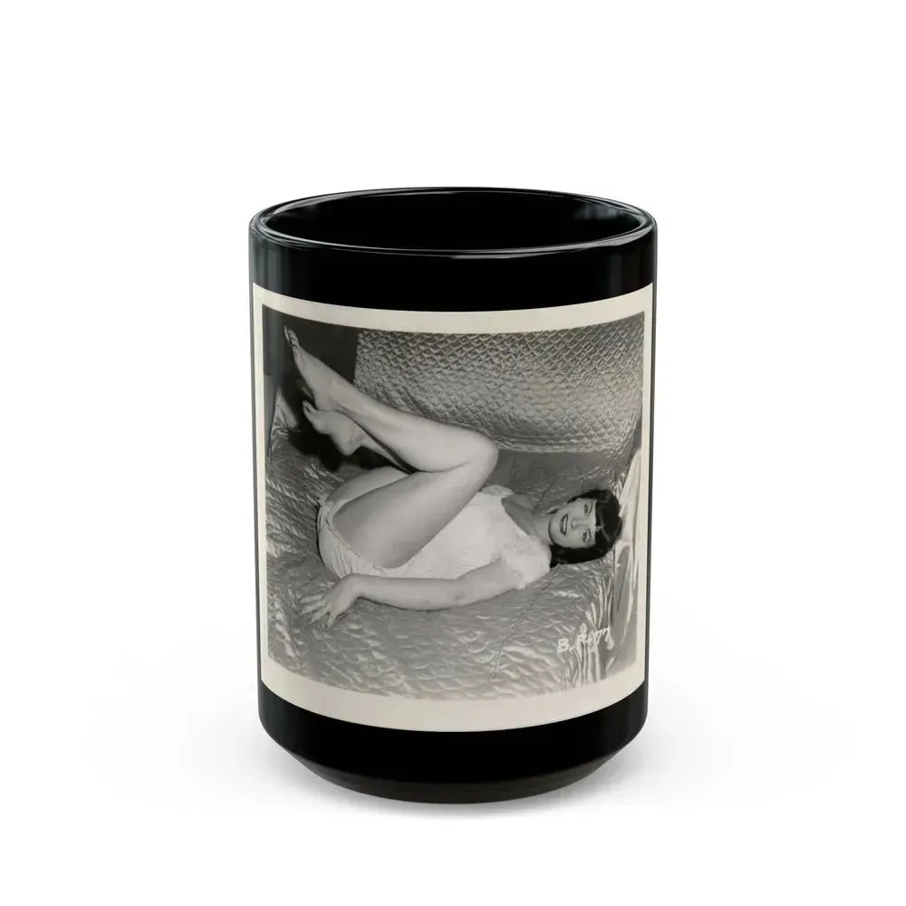Bettie Page #133 (Vintage Female Icon) Black Coffee Mug 15oz - Go Mug Yourself