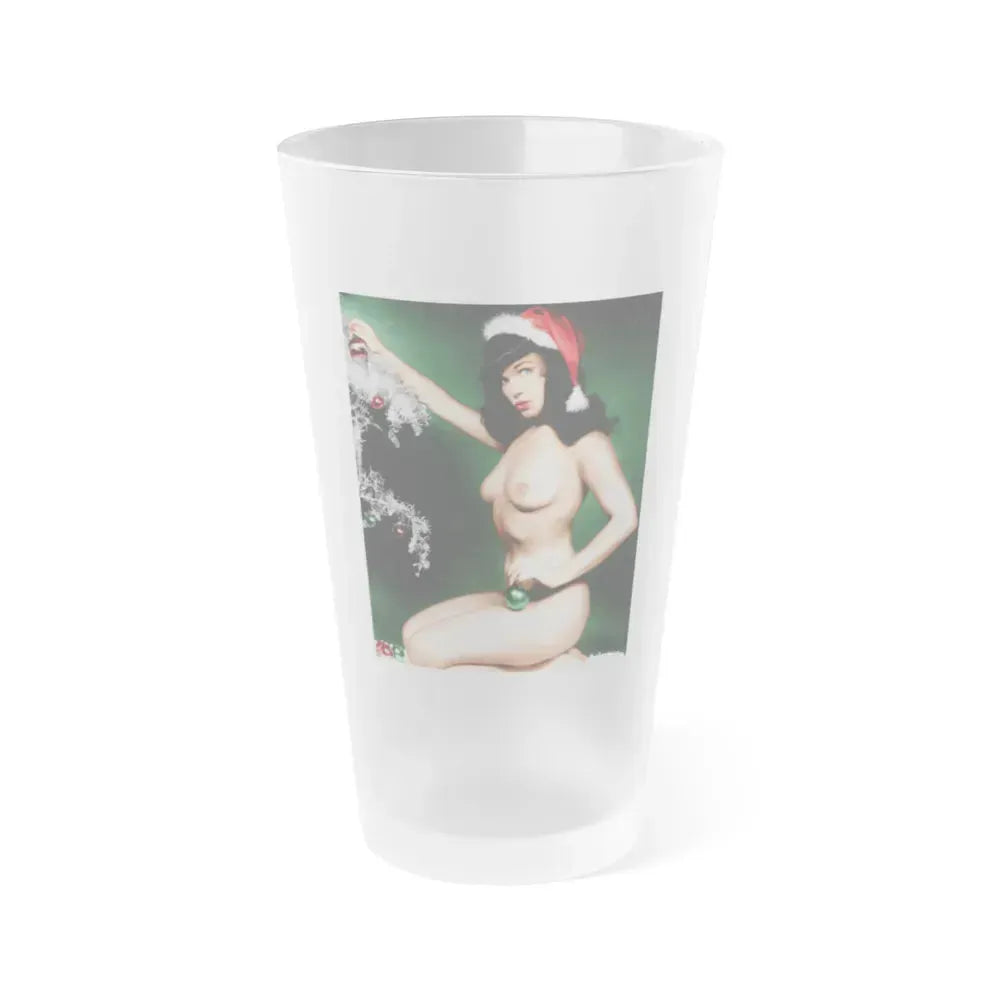 Bettie Page #135 (Vintage Female Icon) Frosted Pint Glass 16oz 16oz Frosted - Go Mug Yourself