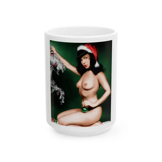 Bettie Page #135 (Vintage Female Icon) White Coffee Mug 15oz - Go Mug Yourself