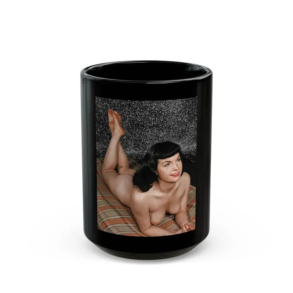 Bettie Page #136 (Vintage Female Icon) Black Coffee Mug 15oz - Go Mug Yourself