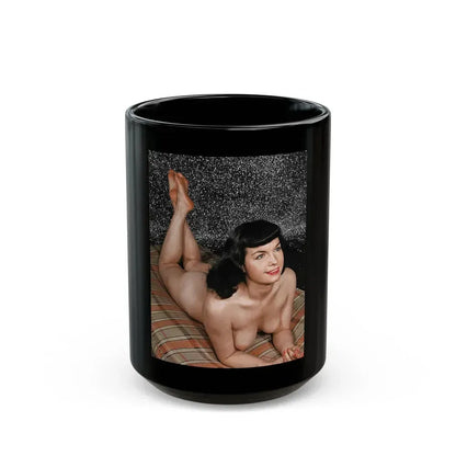 Bettie Page #136 (Vintage Female Icon) Black Coffee Mug 15oz - Go Mug Yourself
