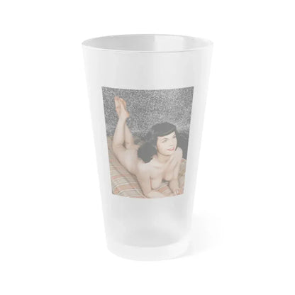Bettie Page #136 (Vintage Female Icon) Frosted Pint Glass 16oz 16oz Frosted - Go Mug Yourself