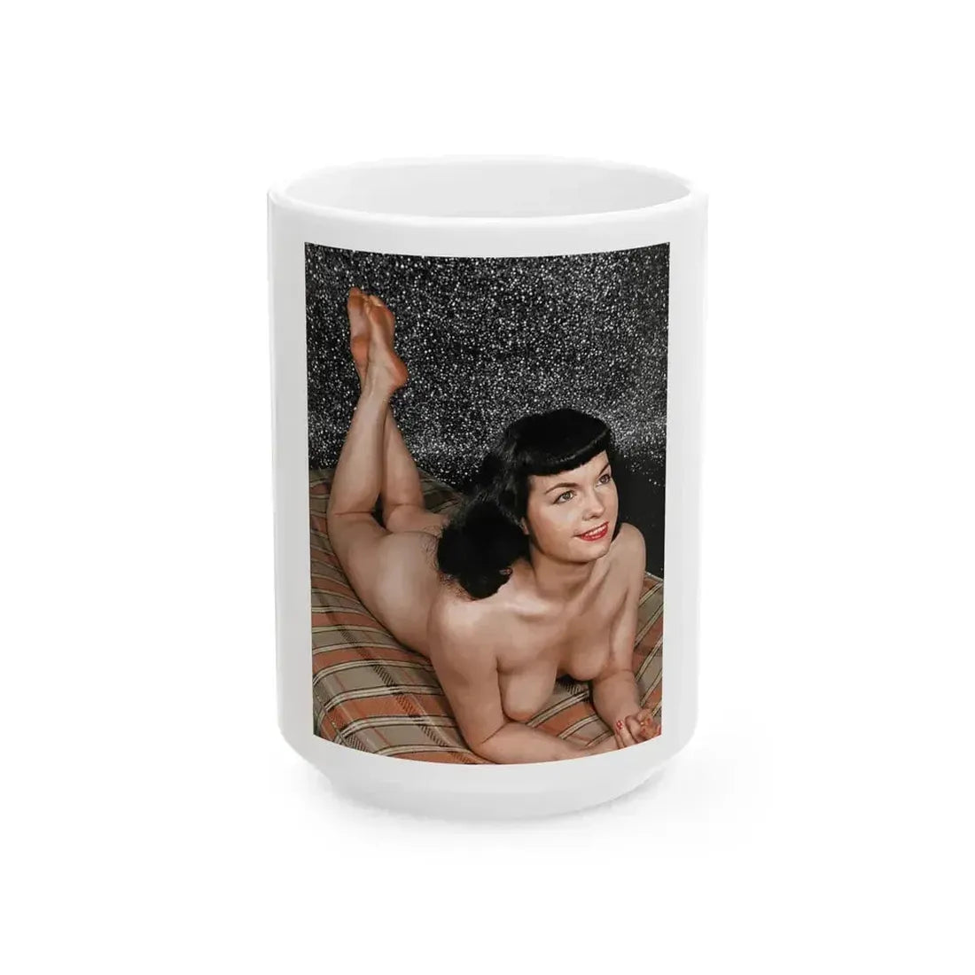 Bettie Page #136 (Vintage Female Icon) White Coffee Mug 15oz - Go Mug Yourself