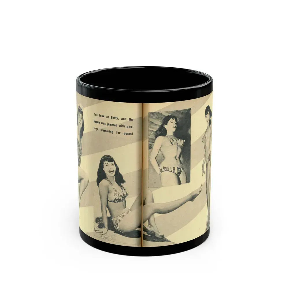 Bettie Page #137 (Vintage Female Icon) Black Coffee Mug 11oz - Go Mug Yourself