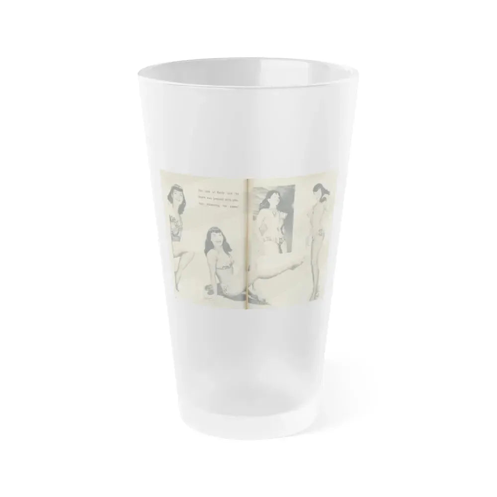 Bettie Page #137 (Vintage Female Icon) Frosted Pint Glass 16oz 16oz Frosted - Go Mug Yourself