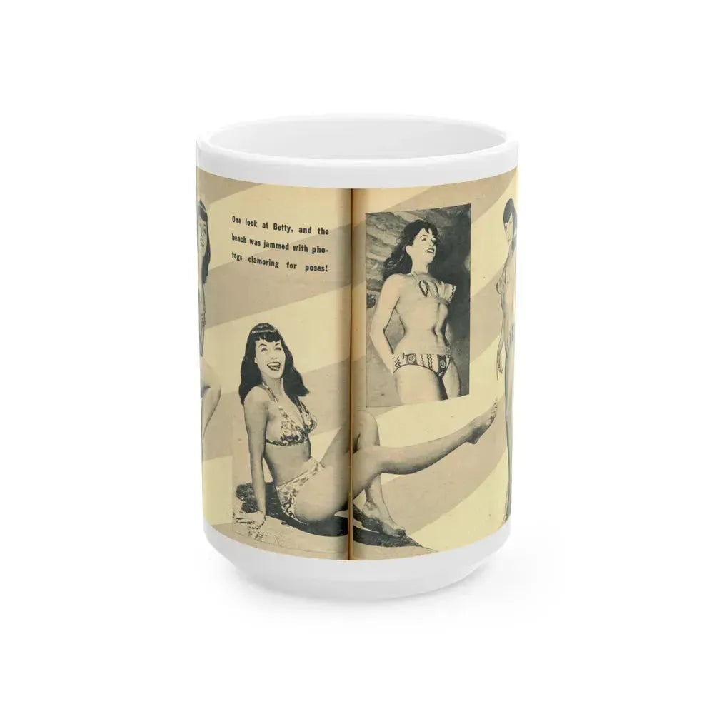 Bettie Page #137 (Vintage Female Icon) White Coffee Mug 15oz - Go Mug Yourself