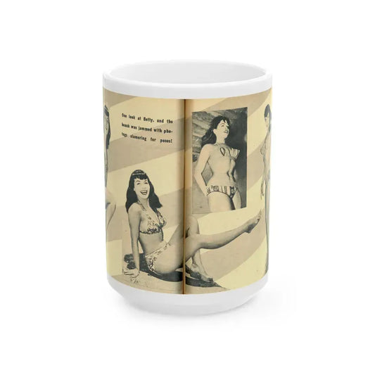 Bettie Page #137 (Vintage Female Icon) White Coffee Mug 15oz - Go Mug Yourself
