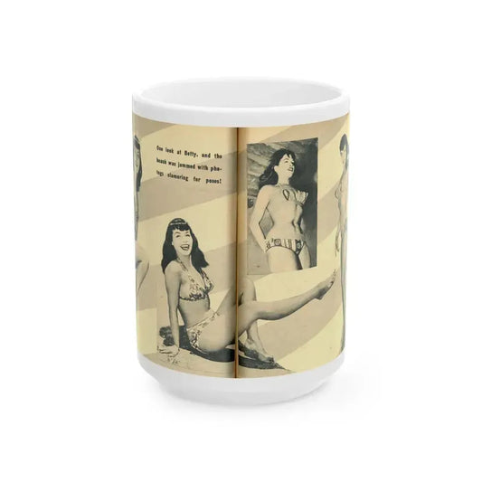 Bettie Page #137 (Vintage Female Icon) White Coffee Mug 15oz - Go Mug Yourself