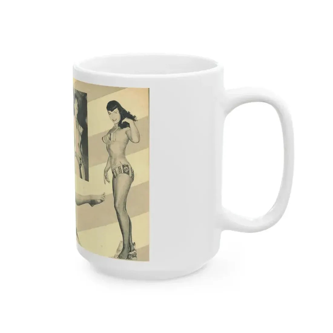 Bettie Page #137 (Vintage Female Icon) White Coffee Mug - Go Mug Yourself
