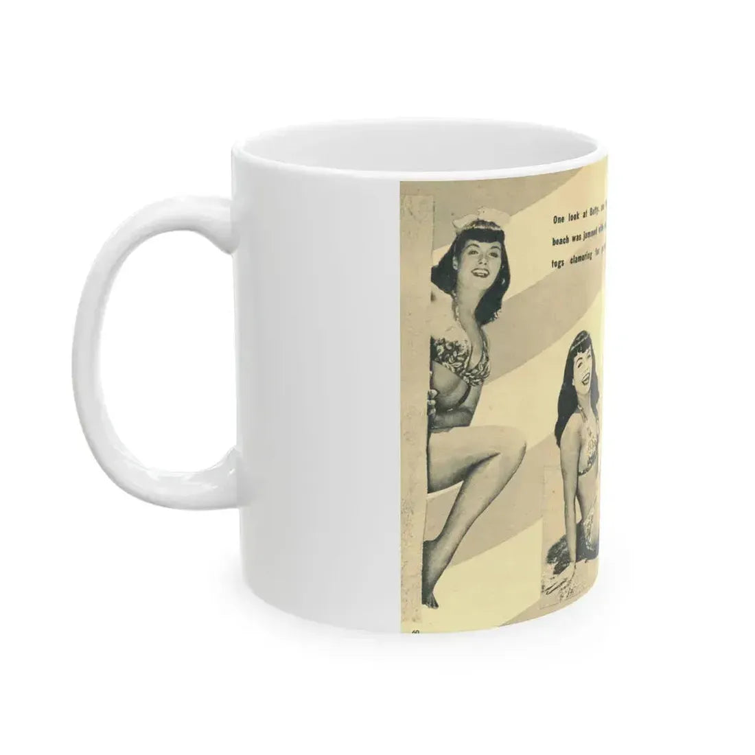 Bettie Page #137 (Vintage Female Icon) White Coffee Mug - Go Mug Yourself