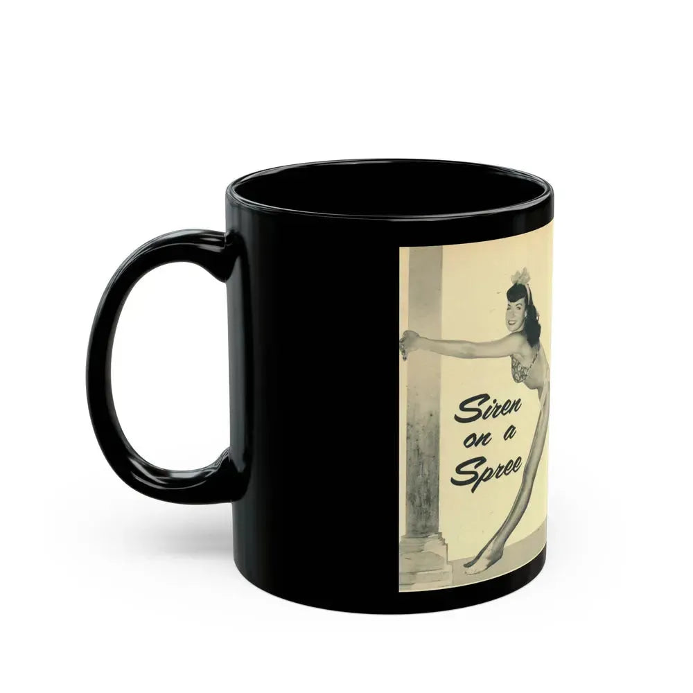 Bettie Page #138 (Vintage Female Icon) Black Coffee Mug - Go Mug Yourself